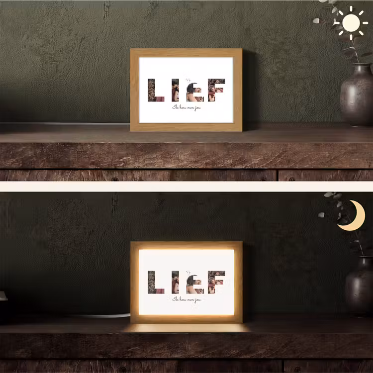 Gepersonaliseerde Lightbox - Lief - Lettercollage — 5