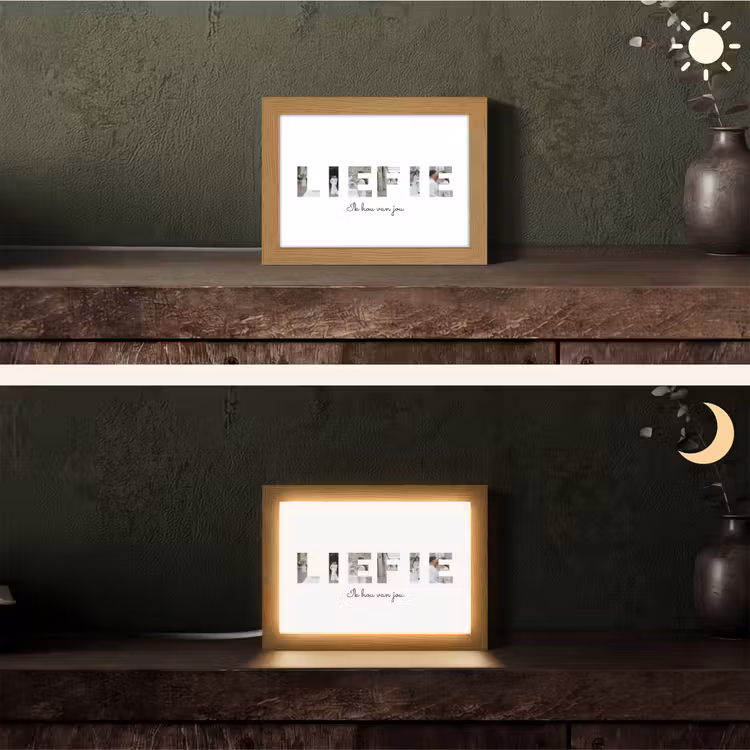 Gepersonaliseerde Lightbox - Liefie - Lettercollage — 5