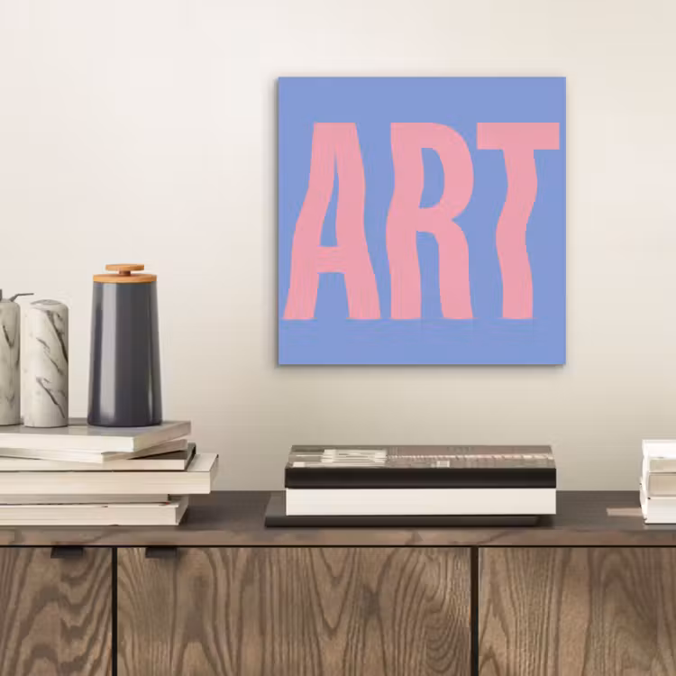 Aluminium schilderij - Art - Roze - Blauw — 2