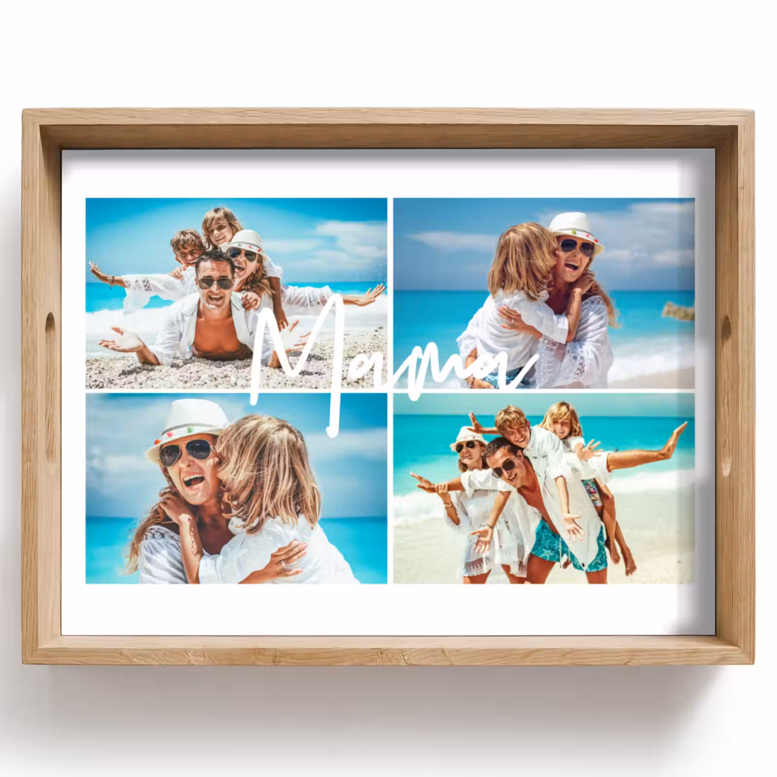 Gepersonaliseerd dienblad - Mama - Collage 4 Foto's — 1