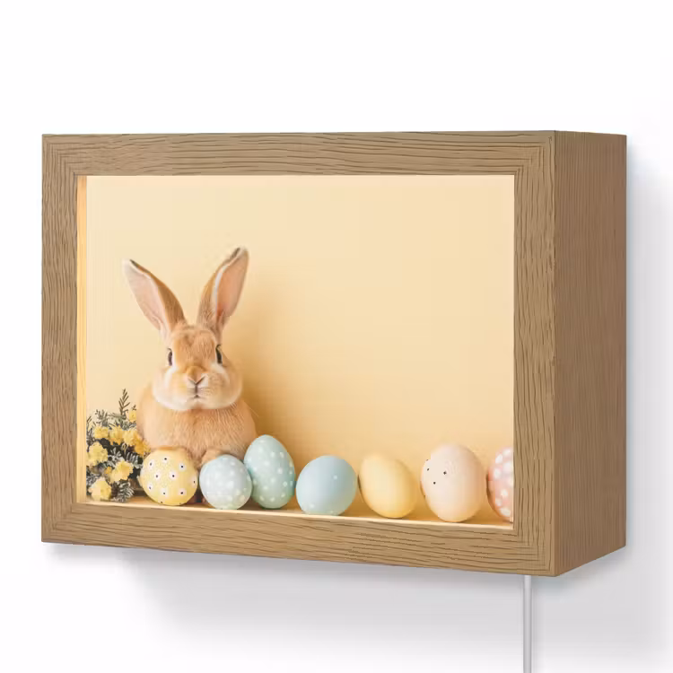 Lightbox - Wandlamp - Eieren - Konijn - Pasteltinten — 1
