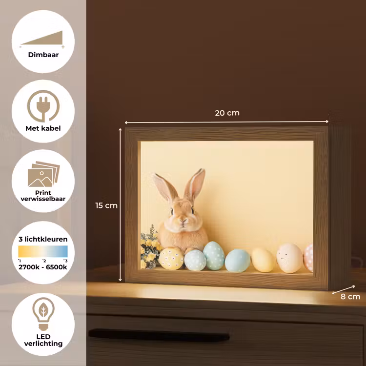 Lightbox - Wandlamp - Eieren - Konijn - Pasteltinten — 9