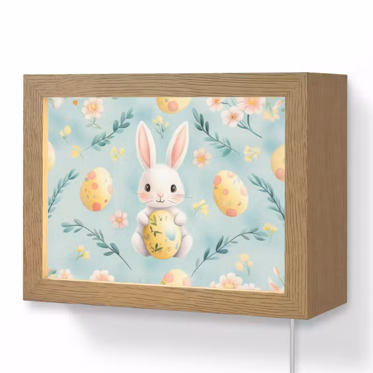 Lightbox - Wandlamp - Konijn - Eieren - Takjes — 1