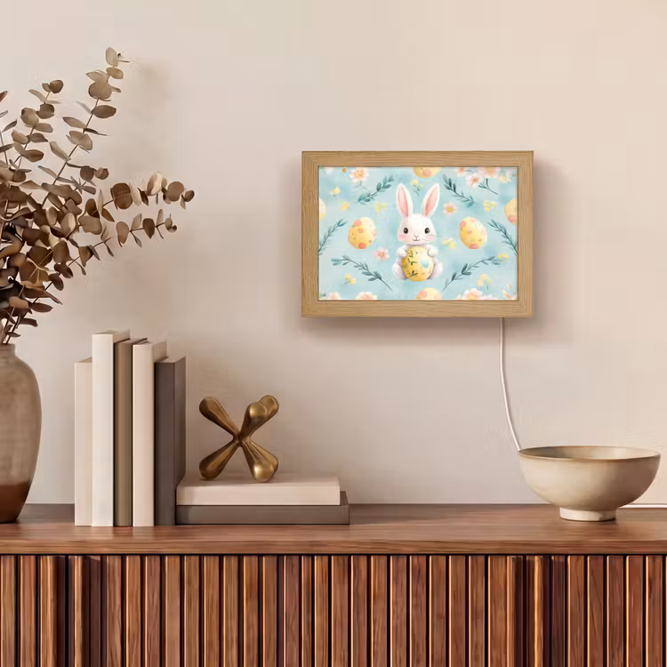 Lightbox - Wandlamp - Konijn - Eieren - Takjes — 4