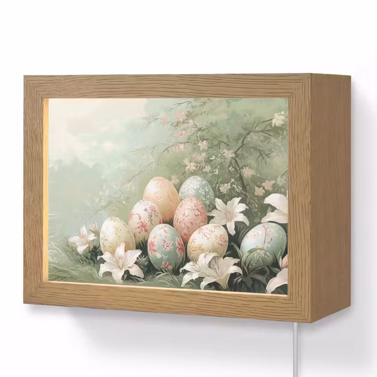 Lightbox - Wandlamp - Paaseieren - Pasteltinten - Bloemen — 1