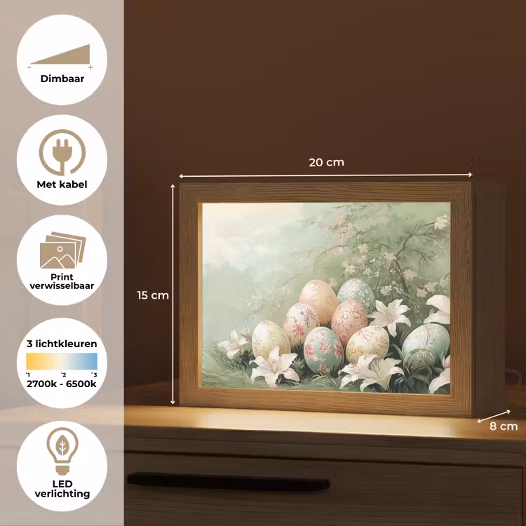 Lightbox - Wandlamp - Paaseieren - Pasteltinten - Bloemen — 9
