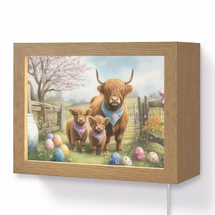 Lightbox - Wandlamp - Schotsehooglanders - Paaseieren - Lente — 1