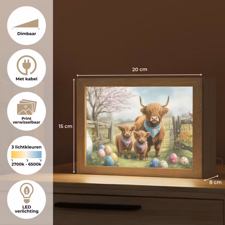Lightbox - Wandlamp - Schotsehooglanders - Paaseieren - Lente — 9