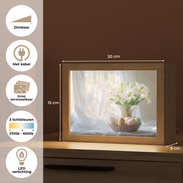 Lightbox - Wandlamp - Vaas - Eieren - Bloemen — 9