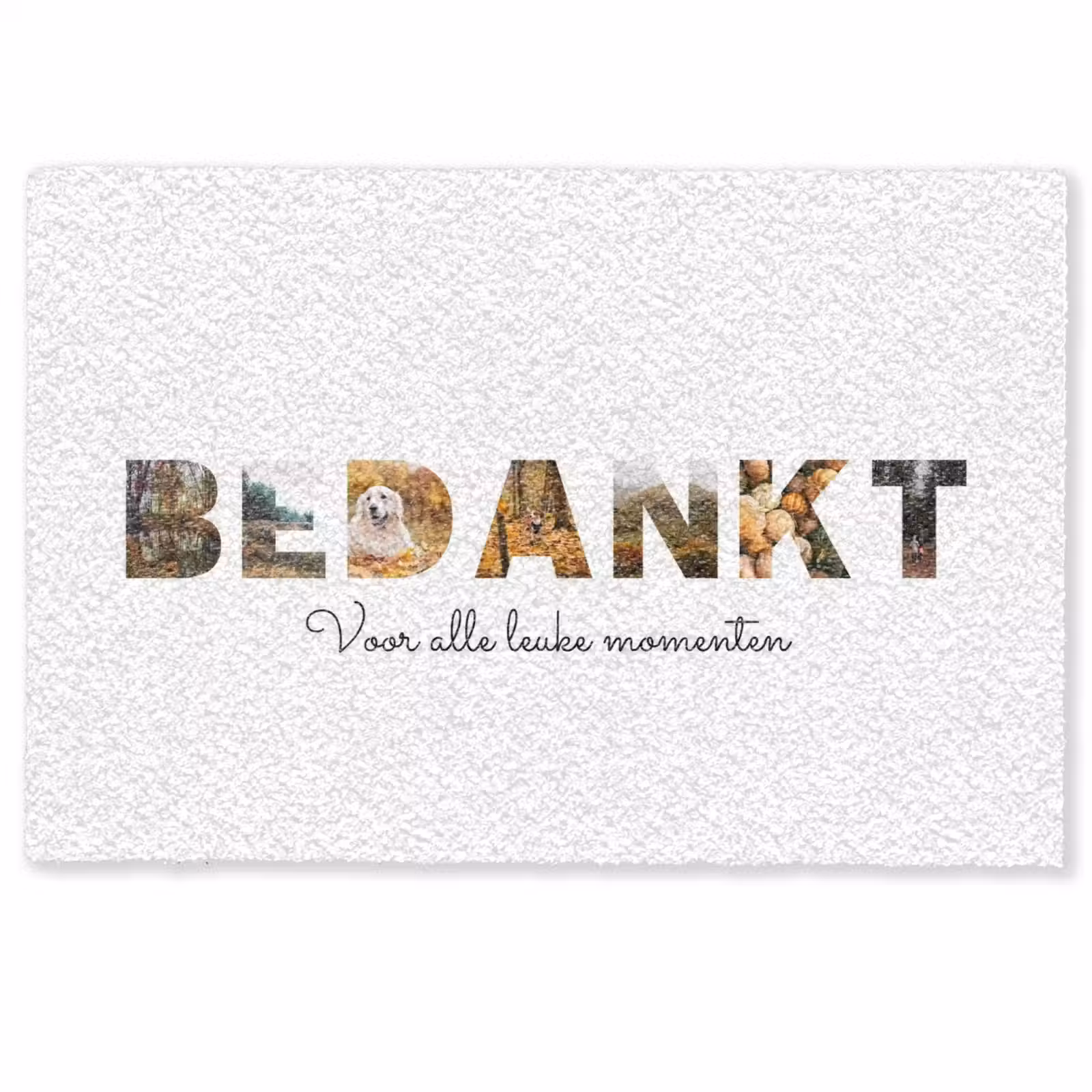 Gepersonaliseerde deurmat - Bedankt - Lettercollage — 1