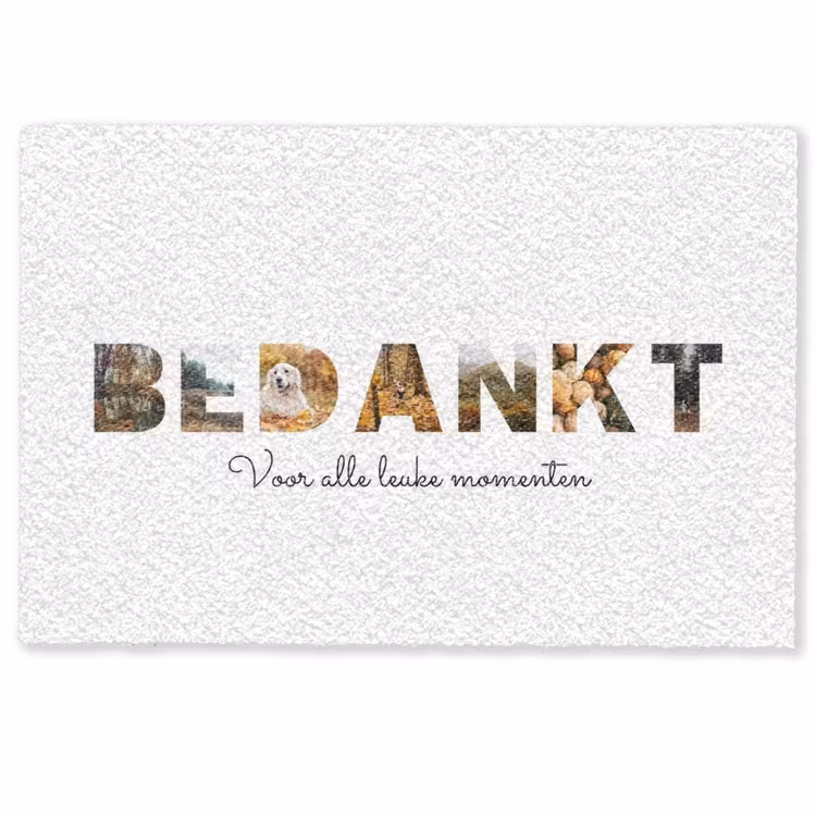 Gepersonaliseerde deurmat - Bedankt - Lettercollage — 1