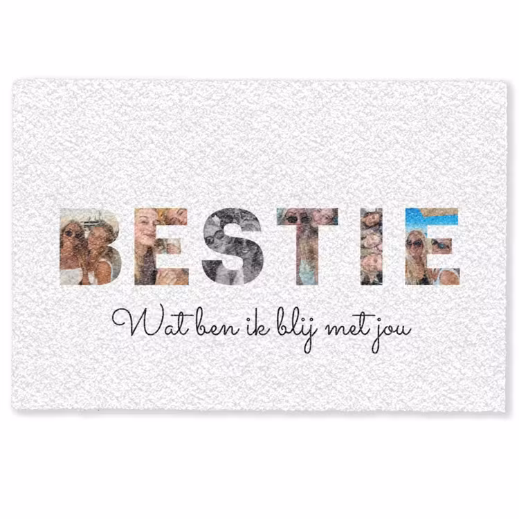 Gepersonaliseerde deurmat - Bestie - Lettercollage — 1