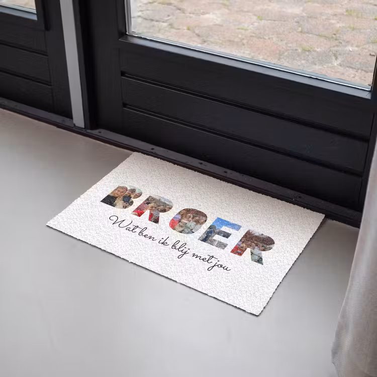 Gepersonaliseerde deurmat - Broer - Lettercollage — 2