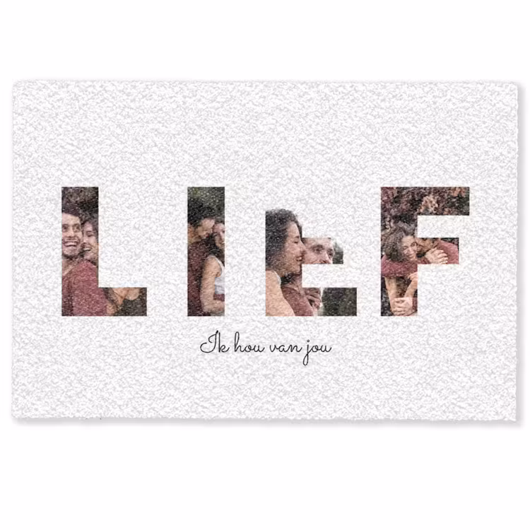 Gepersonaliseerde deurmat - Lief - Lettercollage — 1