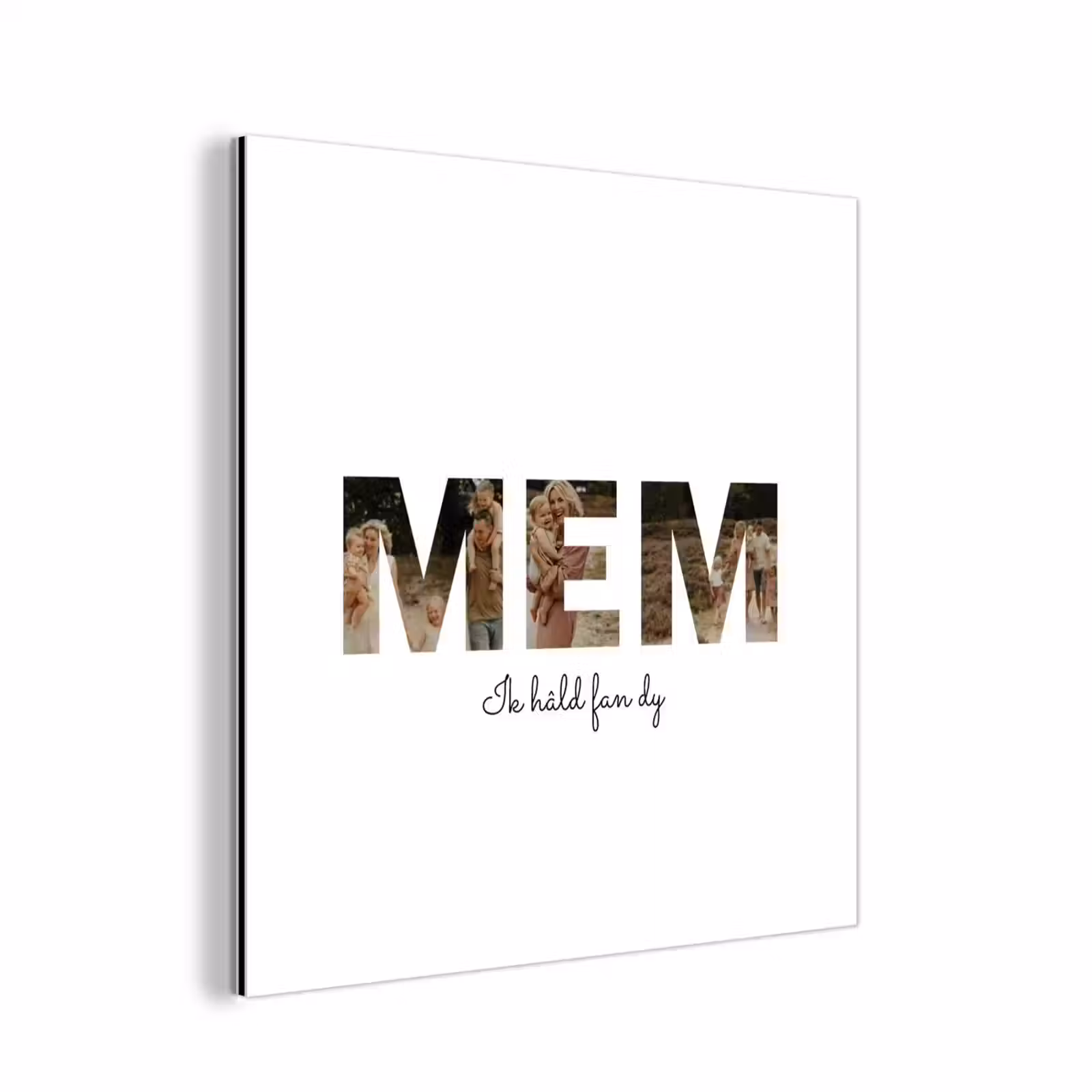 Aluminium schilderij - Mem - Lettercollage — 1