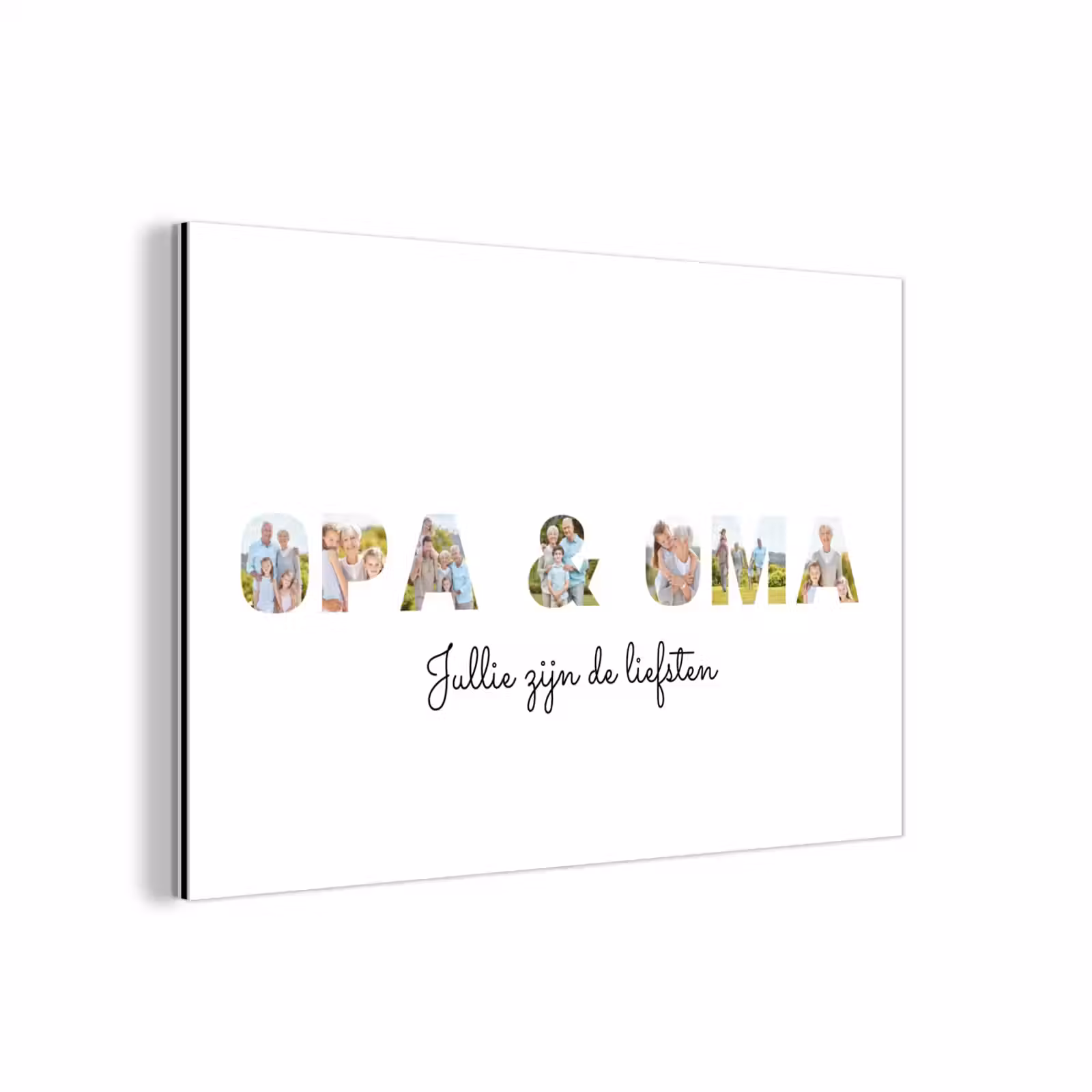 Aluminium schilderij - Opa & Oma - Lettercollage — 1