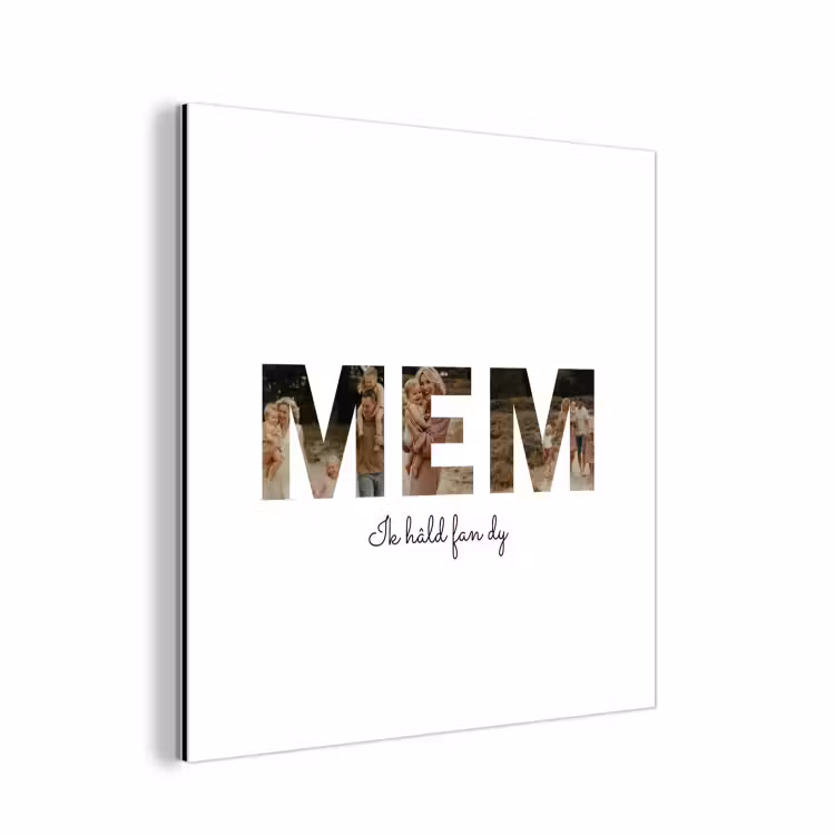 Aluminium schilderij - Mem - Lettercollage — 1