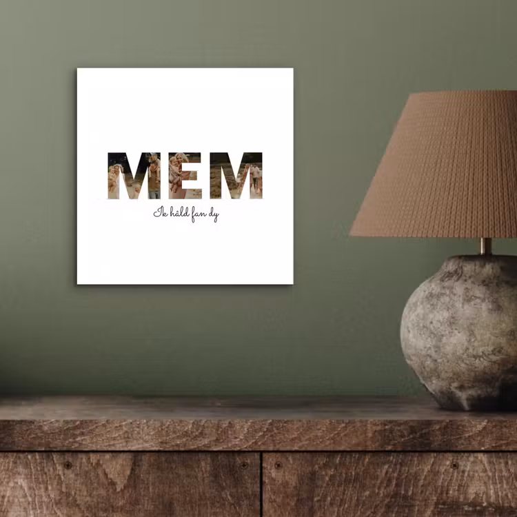Aluminium schilderij - Mem - Lettercollage — 3