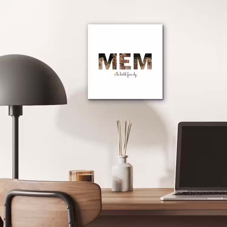 Aluminium schilderij - Mem - Lettercollage — 6