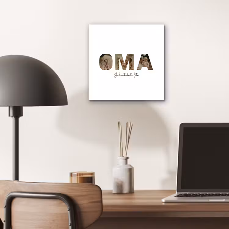 Aluminium schilderij - Oma - Lettercollage — 6
