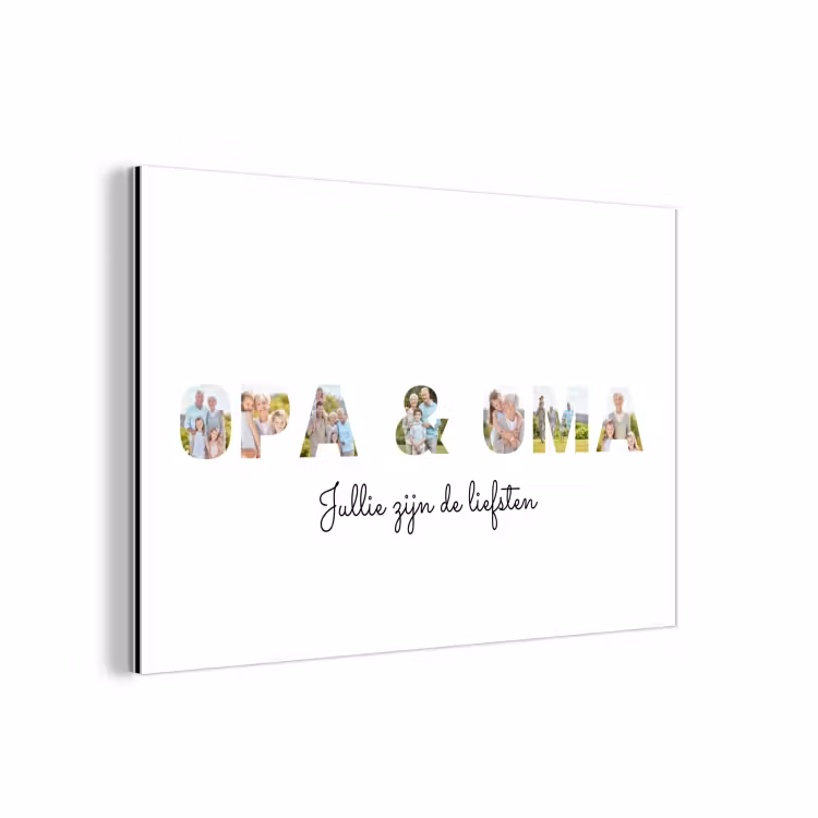 Aluminium schilderij - Opa & Oma - Lettercollage — 1
