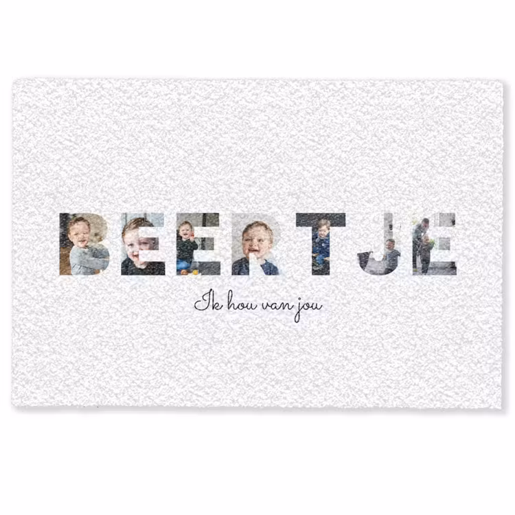 Gepersonaliseerde deurmat - Beertje - Lettercollage — 1