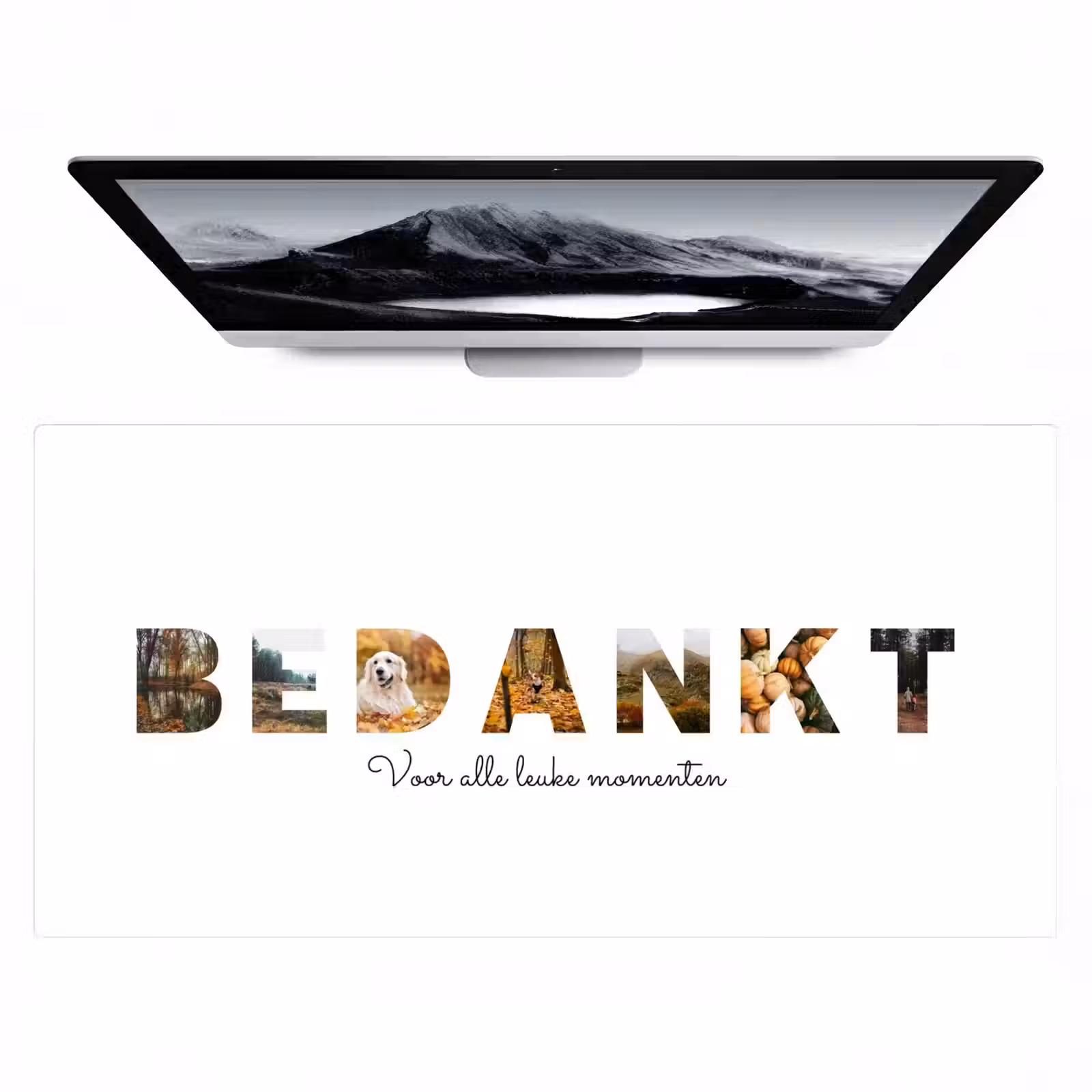 Gepersonaliseerde bureau onderlegger - Bedankt - Lettercollage — 1