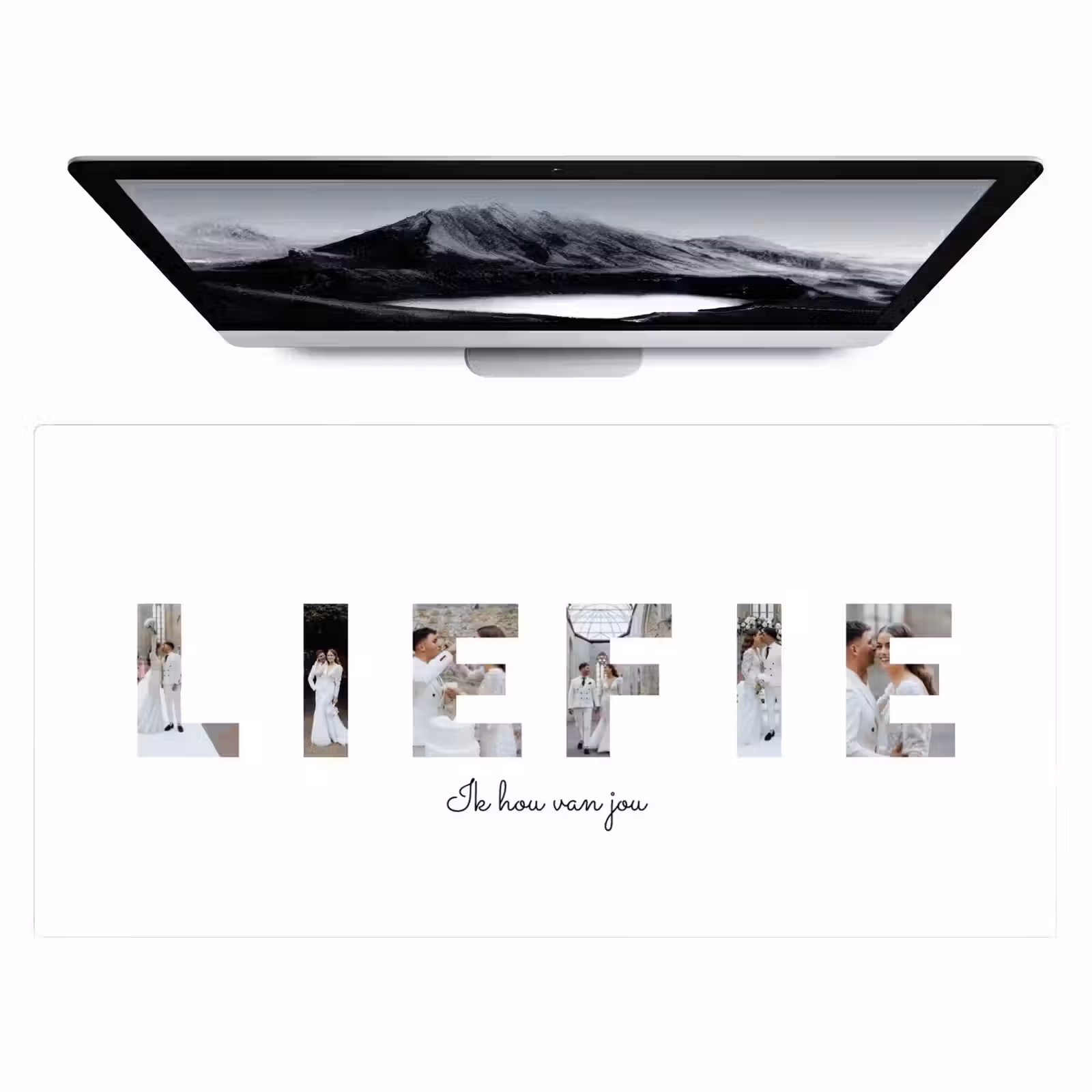 Gepersonaliseerde bureau onderlegger - Liefie - Lettercollage — 1