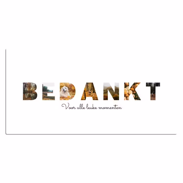 Gepersonaliseerde bureau onderlegger - Bedankt - Lettercollage — 2