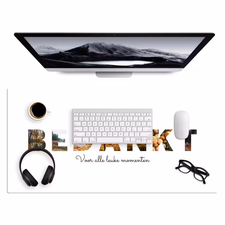 Gepersonaliseerde bureau onderlegger - Bedankt - Lettercollage — 4