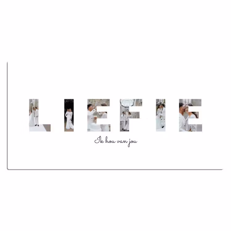 Gepersonaliseerde bureau onderlegger - Liefie - Lettercollage — 2