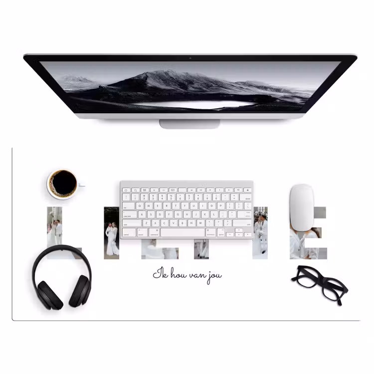 Gepersonaliseerde bureau onderlegger - Liefie - Lettercollage — 4