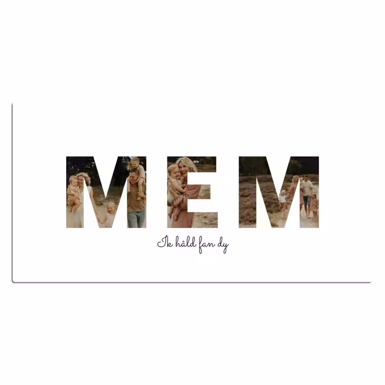 Gepersonaliseerde bureau onderlegger - Mem - Lettercollage — 2
