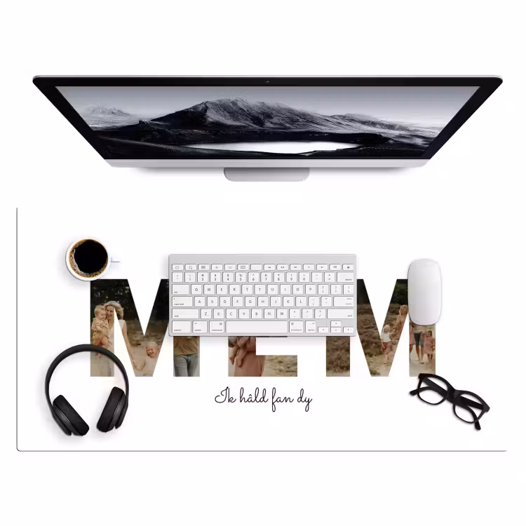 Gepersonaliseerde bureau onderlegger - Mem - Lettercollage — 4