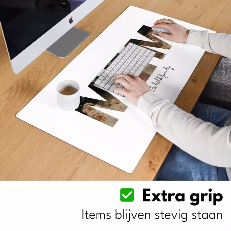 Gepersonaliseerde bureau onderlegger - Mem - Lettercollage — 6