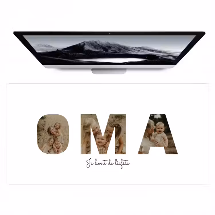 Gepersonaliseerde bureau onderlegger - Oma - Lettercollage — 1