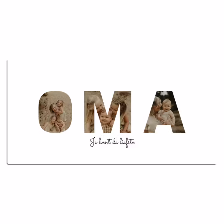 Gepersonaliseerde bureau onderlegger - Oma - Lettercollage — 2