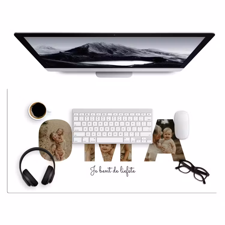 Gepersonaliseerde bureau onderlegger - Oma - Lettercollage — 4