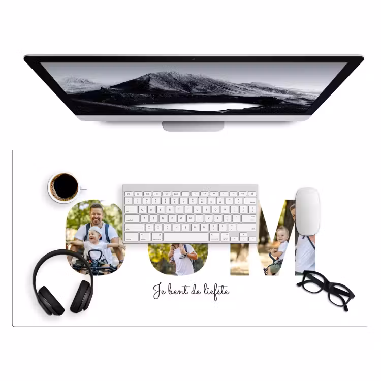 Gepersonaliseerde bureau onderlegger - Oom - Lettercollage — 4