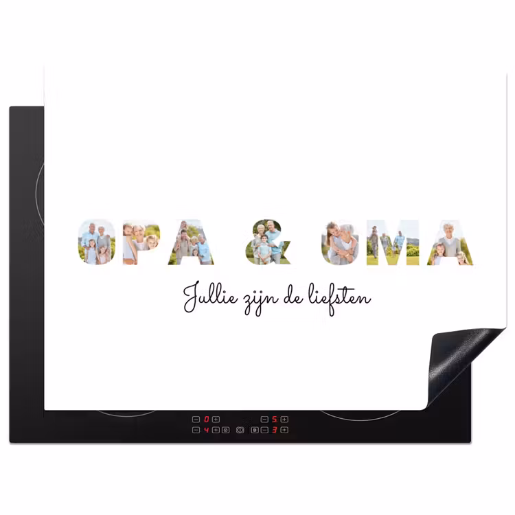 Gepersonaliseerde inductie beschermer - Opa & Oma - Lettercollage — 1