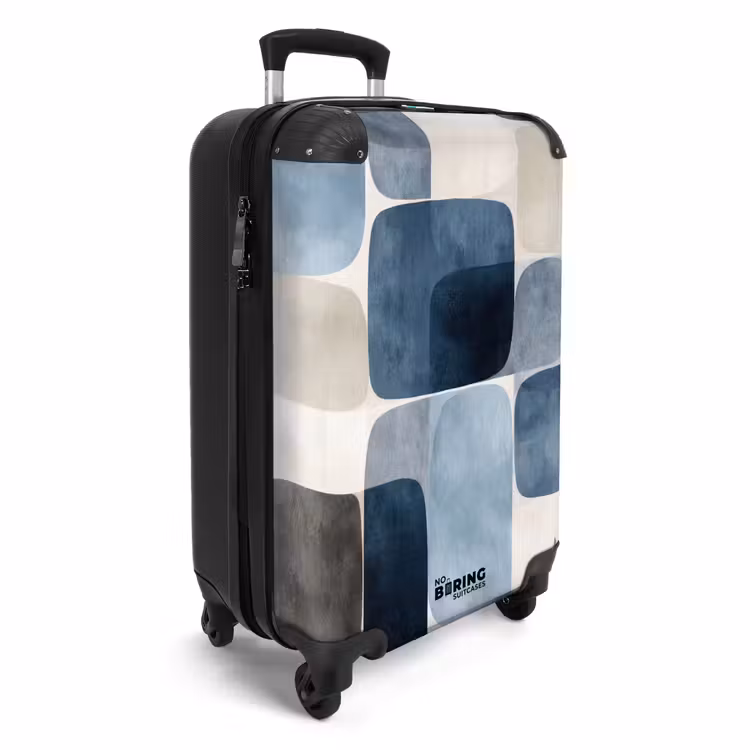 Koffer - Patroon - Blauw - Vierkanten — 2