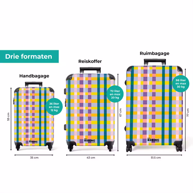 Koffer - Ruit - Patroon - Kleurrijk — 8