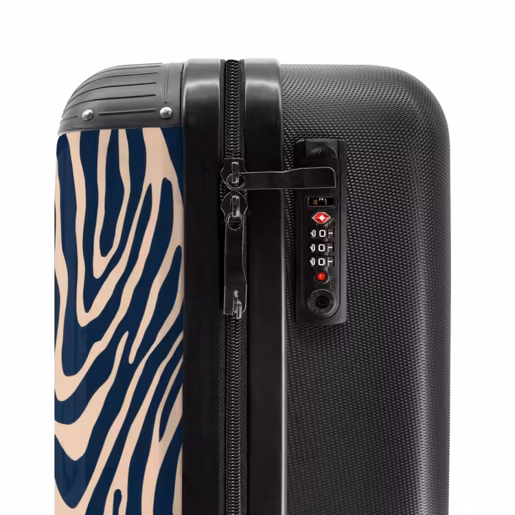 Koffer - Zebra - Patroon - Blauw - Beige — 5