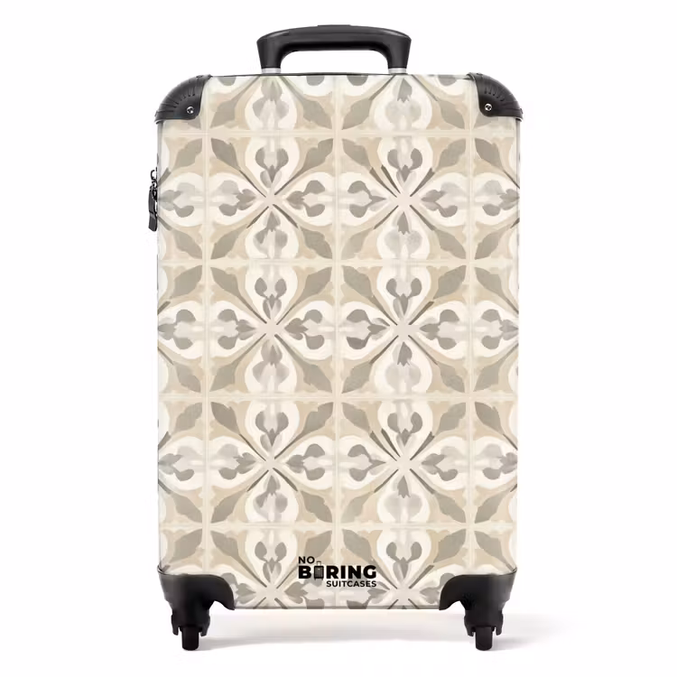 Koffer - Tegel - Motief - Beige — 1