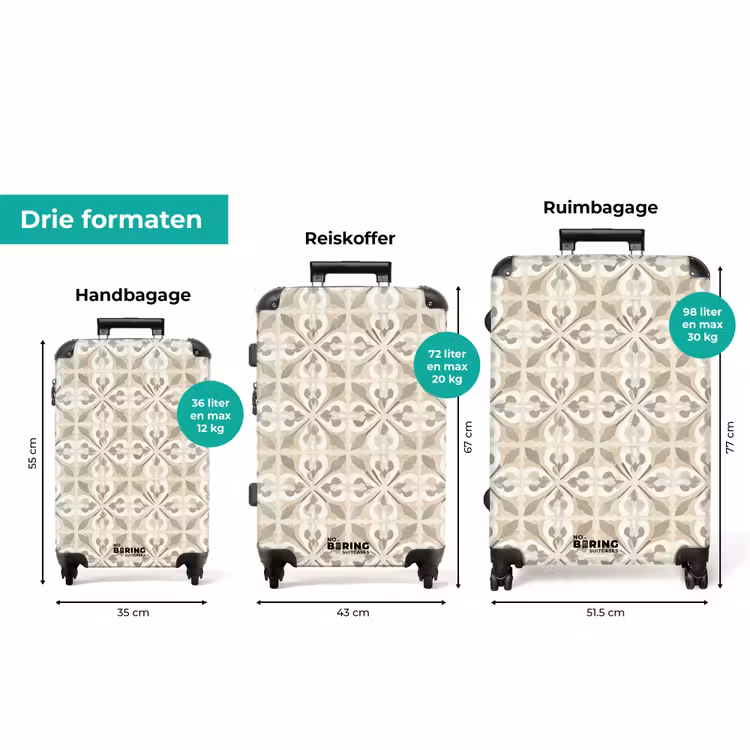 Koffer - Tegel - Motief - Beige — 8