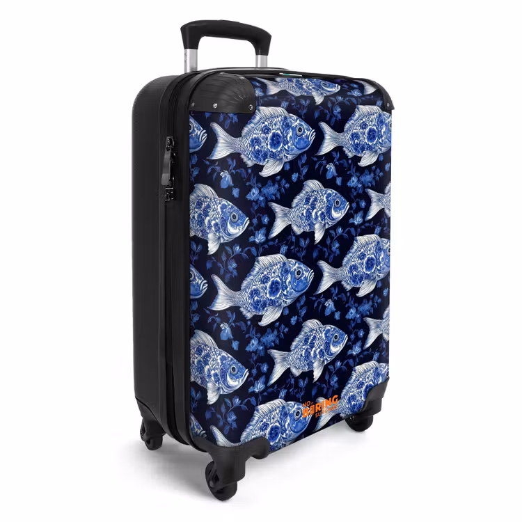 Koffer - Vissen - Bloemen - Blauw — 2