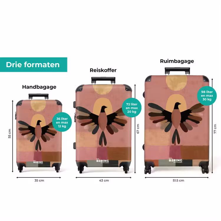 Koffer - Illustratie - Vogel - Vlakken - Kleurrijk — 8