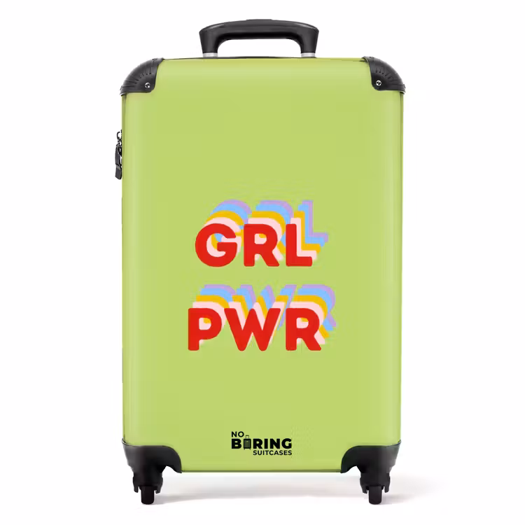 Koffer - Grl pwr - Groen - Rood - 3D — 1