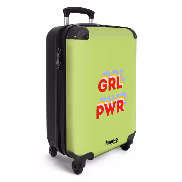 Koffer - Grl pwr - Groen - Rood - 3D — 2