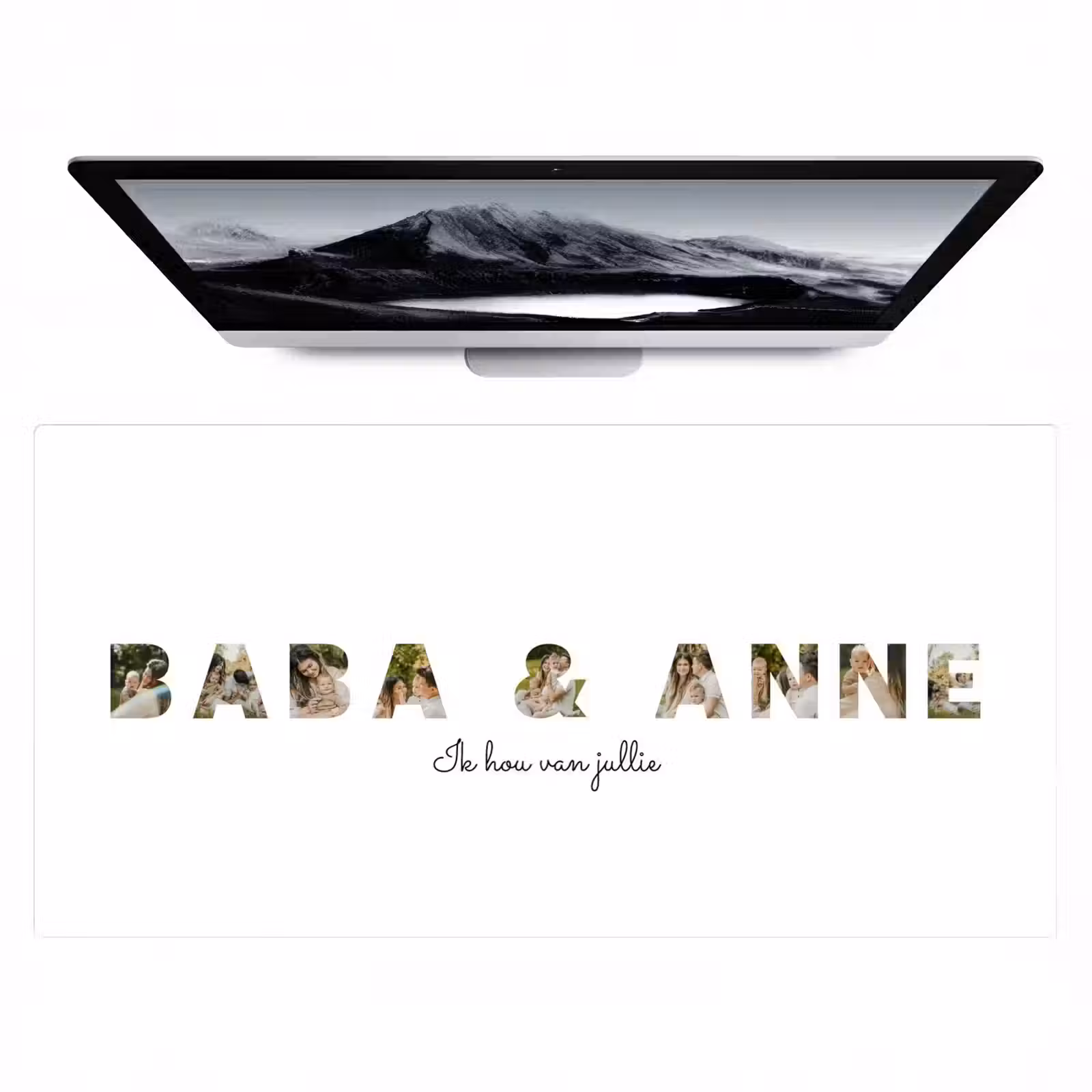 Gepersonaliseerde bureau onderlegger - Baba & Anne - Lettercollage — 1